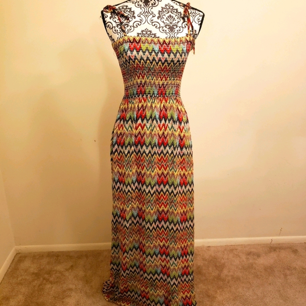 Chevron Multicolored Maxi Dress